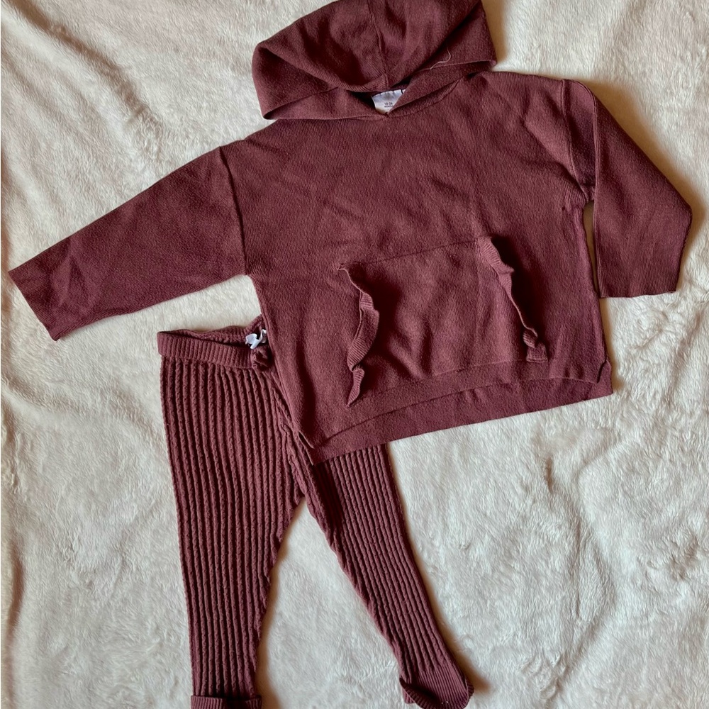 Zara Kids Matching Set in Maroon